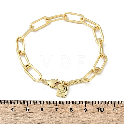 Brass Paperclip Chain Bracelets BJEW-H537-10G-1