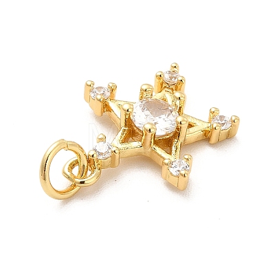 Rack Plating Brass Cubic Zirconia Pendants KK-K270-38G-1