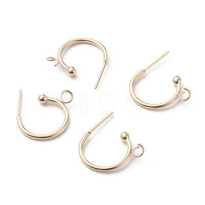 304 Stainless Steel Half Hoop Earrings STAS-Z028-B01-G-1