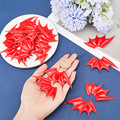 Gorgecraft 40Pcs 2 Style Demon Wing PU Leather Ornament Accessories FIND-GF0005-93A-1