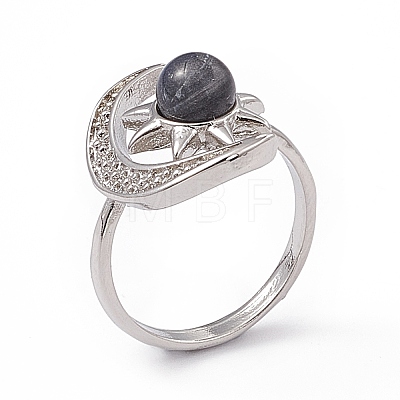 Natural Labradorite Finger Rings RJEW-E067-04P-1