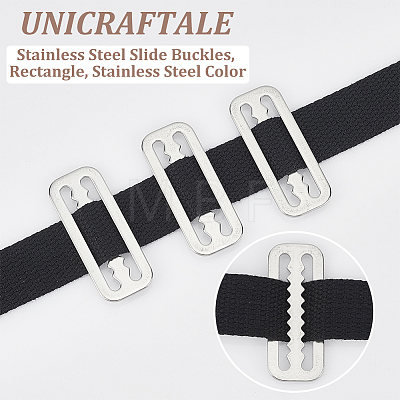 Unicraftale 8Pcs Belt 316 Stainless Steel Slide Buckles STAS-UN0051-32-1