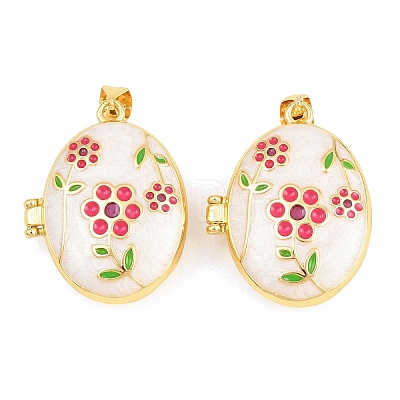 Brass Locket Pendants KK-D232-04G-1