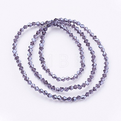 Electroplate Glass Beads Strands EGLA-J026-3mm-F21-1