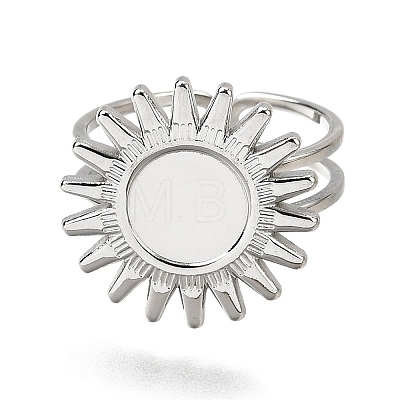 Tarnish Resistant Stainless Steel Cuff Ring Findings PW-WG67428-05-1