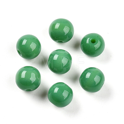 Opaque Solid Color Glass Beads GLAA-N007-8mm-A10-1