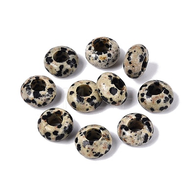 Natural Dalmatian Jasper European Beads G-N359-17A-05-1