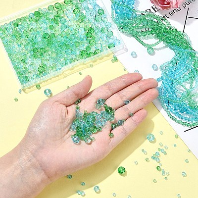 6 Styles Gradient Color Transparent Painted Glass Beads Strands DGLA-YW0001-28A-1