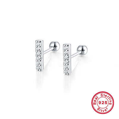 Simple and Stylish Rectangle S925 Sterling Silver Stud Earrings RP0395-2-1