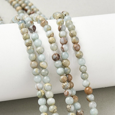 Natural Shoushan Stone Beads Strands G-B155-A01-4mm-1