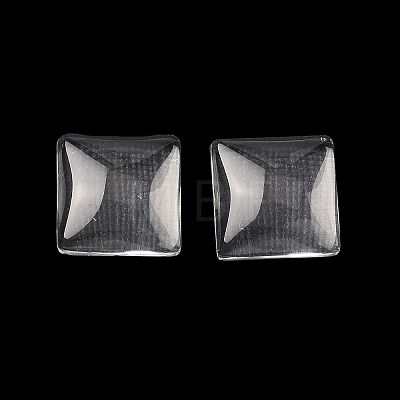 Transparent Glass Square Cabochons GGLA-S022-10mm-1