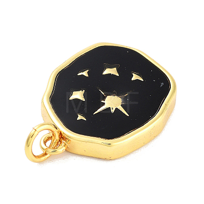 Real 18K Gold Plated Rack Plating Brass Enamel Pendants KK-M293-29G-04-1