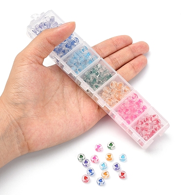 7 Colors Transparent Acrylic Beads TACR-YW0001-57B-1