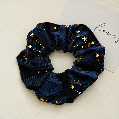 Solid Color with Star Cloth Ponytail Scrunchy Hair Ties PW-WG29086-03-1