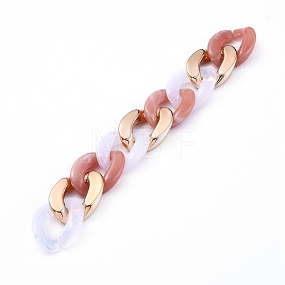 Imitation Gemstone Style Handmade Acrylic Curb Chains AJEW-JB00534-04-1