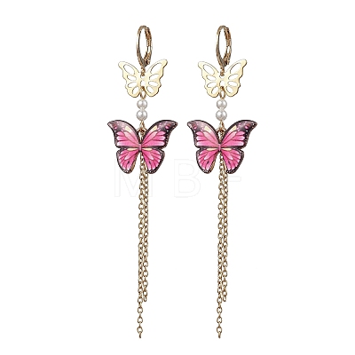 Alloy Butterfly Dangle Leverback Earrings EJEW-JE05642-1