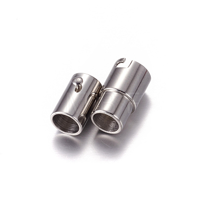 Stainless Steel Locking Tube Magnetic Clasps X-STAS-H019-3-1