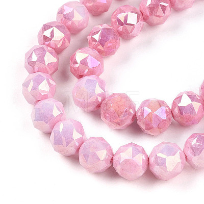 Electroplate Glass Beads Strands X-GLAA-N010-8mm-09-1