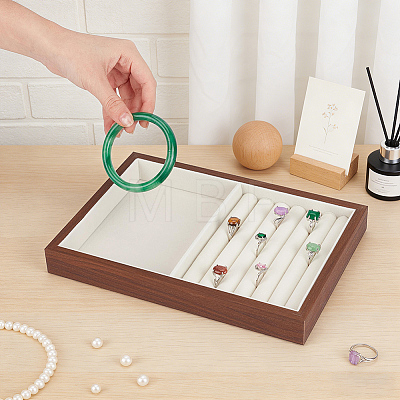 Rectangle Wood Jewelry Trays for Earrings AJEW-WH0880-84A-1