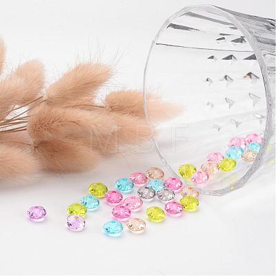 Transparent Acrylic Faceted Rondelle Beads X-PL408Y-1