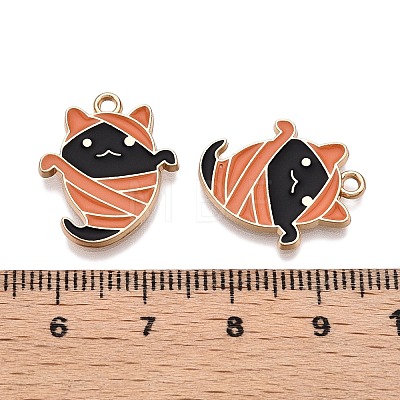 Halloween Theme Rack Plating Alloy Enamel Pendants ENAM-N056-355A-1