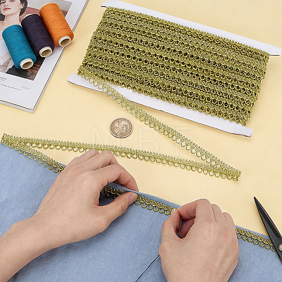 Polyester Centipede Braided Wavy Ribbon OCOR-WH0082-584-1