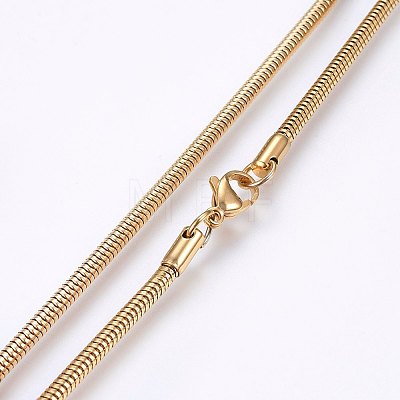 304 Stainless Steel Snake Chain Necklaces NJEW-F226-02G-01-1