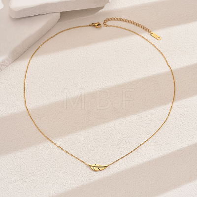 Stainless Steel Feather Pendant Necklaces for Women SH3868-1