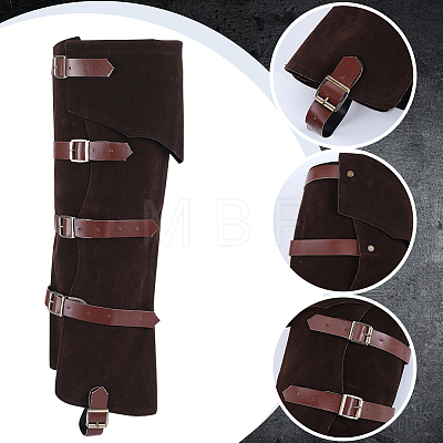 Velvet & Imitation Leather Boot Cover AJEW-WH0415-70A-1