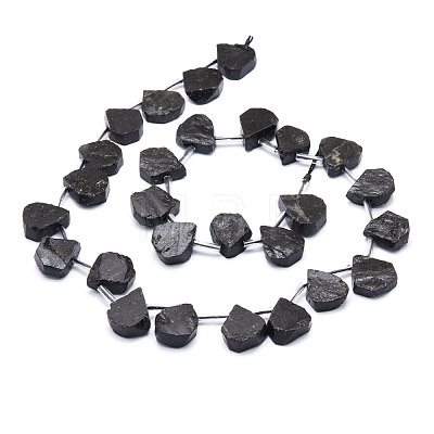 Natural Black Tourmaline Beads Strands G-E569-R08-1