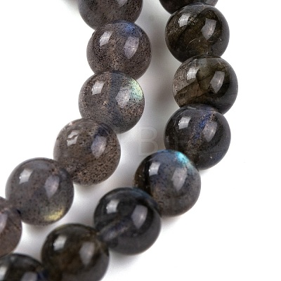 Grade AA Natural Gemstone Labradorite Round Beads Strands X-G-E251-33-6mm-02-1