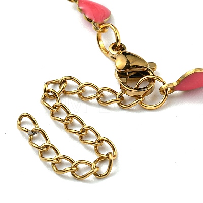 Ion Plating(IP) Golden 304 Stainless Steel Heart Link Chain Necklaces NJEW-E098-02G-05-1