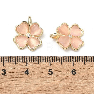 Brass Micro Pave Cubic Zirconia Pendants KK-G557-28KCG-03-1