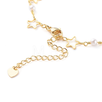 Round Glass Beaded Necklaces NJEW-JN03395-1