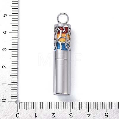 Openable 304 Stainless Steel Perfume Bottle Pendants STAS-D097-12P-1