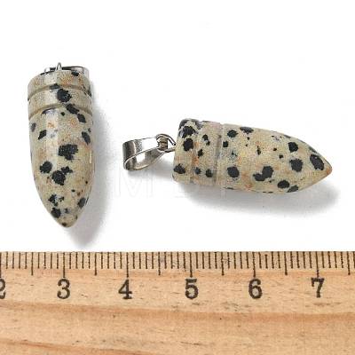 Natural Dalmatian Jasper Pointed Pendants G-B127-18P-07-1