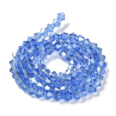 Transparent Electroplate Glass Beads Strands EGLA-A039-T4mm-B07-1