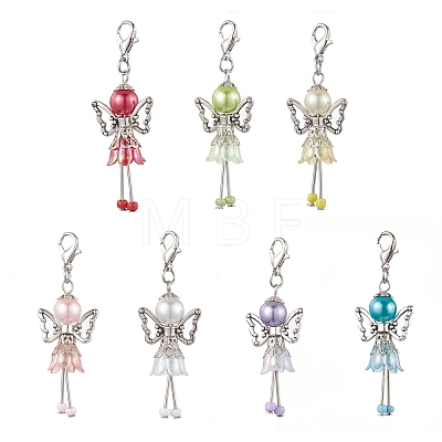 7Pcs Fairy Glass Pearl Beads Pendant Decorations for Bag Ornaments GL-CJA3BB-1