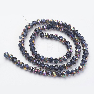 Electroplate Transparent Glass Beads Strands EGLA-A034-T4mm-R07-1