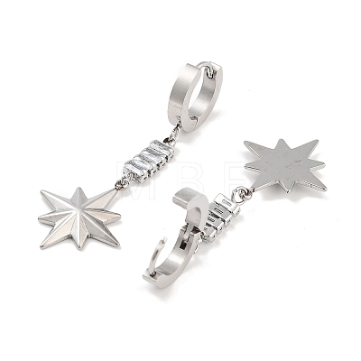 Star 304 Stainless Steel Dangle Earrings EJEW-L283-077P-1