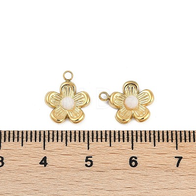 Natural White Jade Flower Charms STAS-I325-143G-03-1