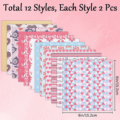 24Pcs 12 Styles Scrapbook Paper Pads DIY-WH0028-47F-1