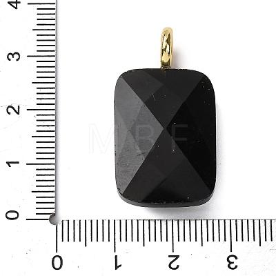 Natural Obsidian Faceted Pendants G-B186-01G-07-1