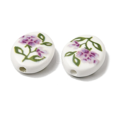 Hand Painted Oval Porcelain Beads PR-CBA03B0-01C-1