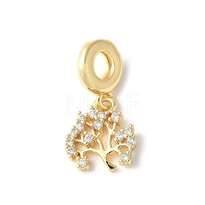 Brass Micro Pave Cubic Zirconia European Dangle Charms ZIRC-I071-22G-02-1
