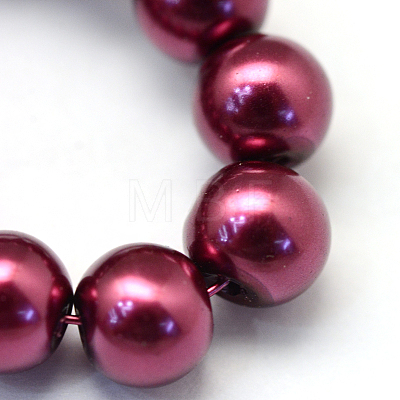 Baking Painted Pearlized Glass Pearl Round Bead Strands HY-Q003-4mm-72-1