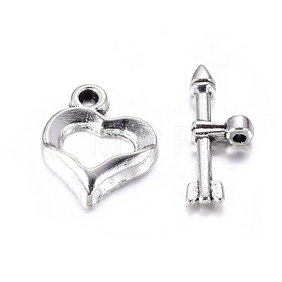 Tibetan Style Heart Toggle Clasps LF1109Y-NF-1