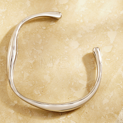 Elegant Stainless Steel Open Bangle Bracelet for Women QJ9805-2-1