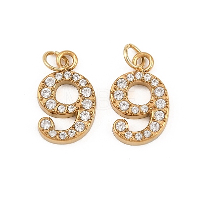 304 Stainless Steel Rhinestone Pendants STAS-N133-03J-G-1