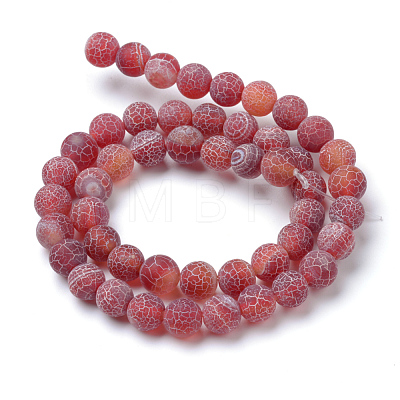 Natural & Dyed Crackle Agate Bead Strands G-T056-10mm-05-1